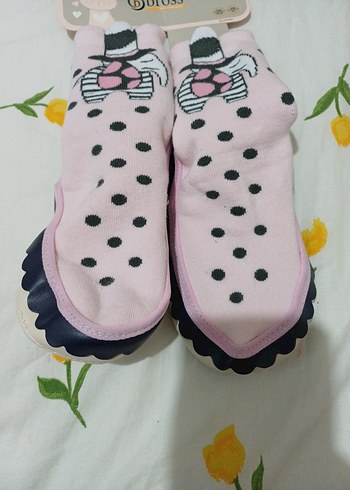 Pembe Fırfırlı Kız Çocuk çarık çorap sıfır ürün - Görsel 6