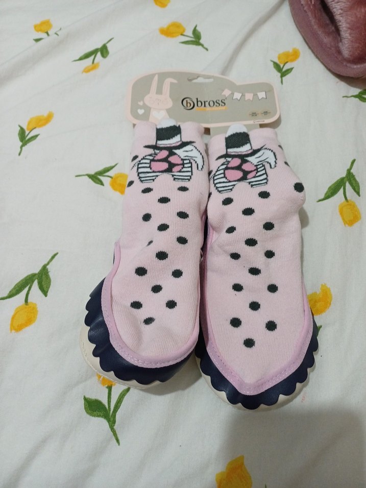 Pembe Fırfırlı Kız Çocuk çarık çorap sıfır ürün - Görsel 3