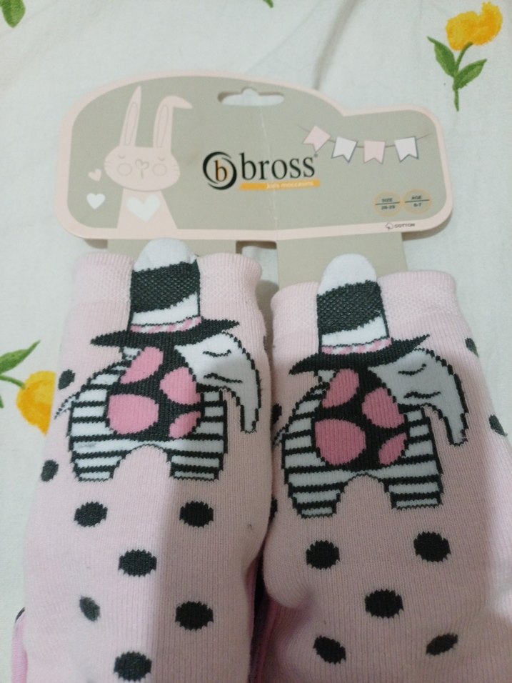 Pembe Fırfırlı Kız Çocuk çarık çorap sıfır ürün - Görsel 4