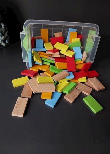 Beden Renkli Ahşap domino Seti