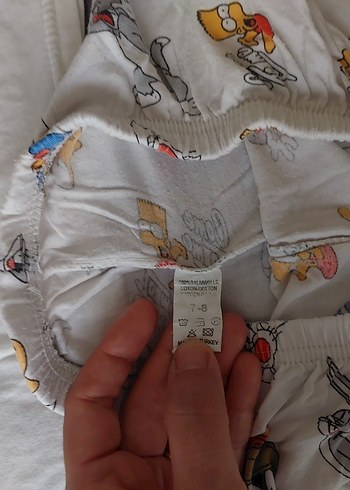 Desenli Kısa Kollu Pijama Takımı - Görsel 4