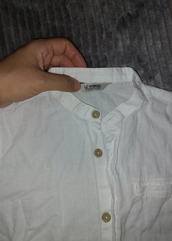 Lcw Erkek Beyaz Keten Kısa Kollu Gömlek - Görsel 3