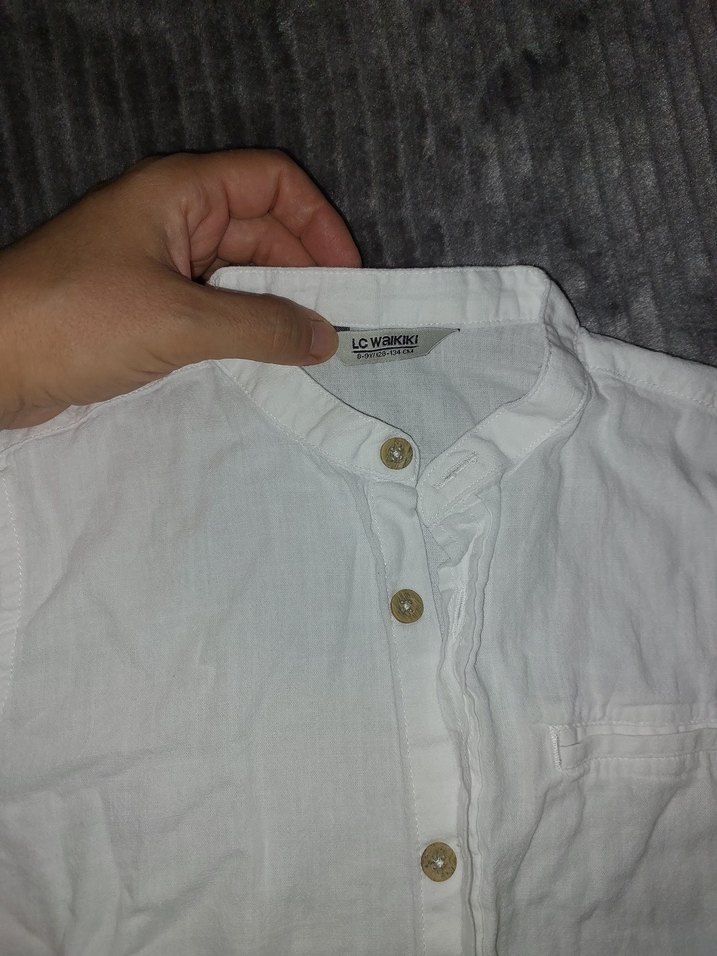 Lcw Erkek Beyaz Keten Kısa Kollu Gömlek - Görsel 3