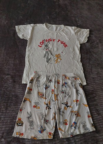 Looney Tunes Baskılı Kadın Kısa Kollu Pijama Takımı - Görsel 2