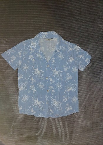 lcw Mavi Desenli Kısa Kollu Erkek Gömlek - Görsel 2