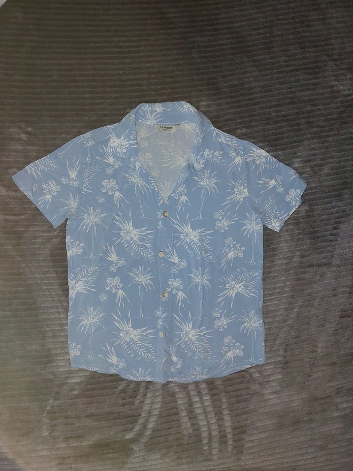 lcw Mavi Desenli Kısa Kollu Erkek Gömlek - Görsel 2