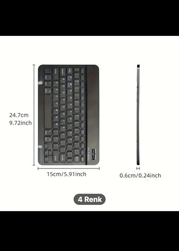 Açık Mor Kablosuz Klavye - Görsel 2