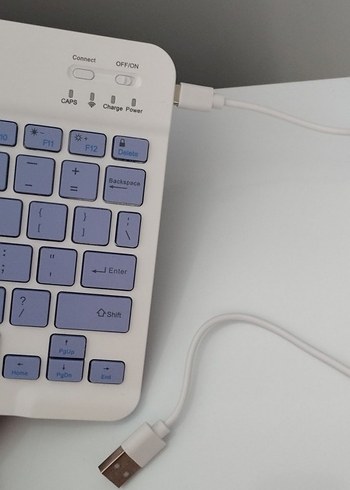 Açık Mor Kablosuz Klavye - Görsel 7