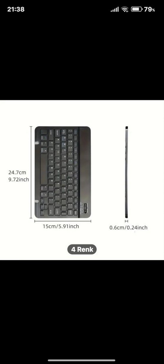 Açık Mor Kablosuz Klavye - Görsel 2