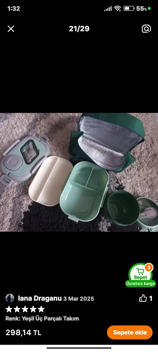 Yeşil Üç Parçalı Saklama Seti - Görsel 4