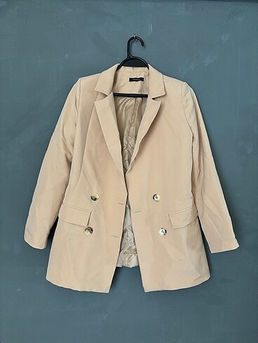 Blazer ceket krem rengi