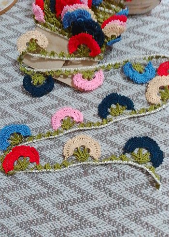 Renkli Fırfırlı Örgü Kadın Fular - Görsel 4