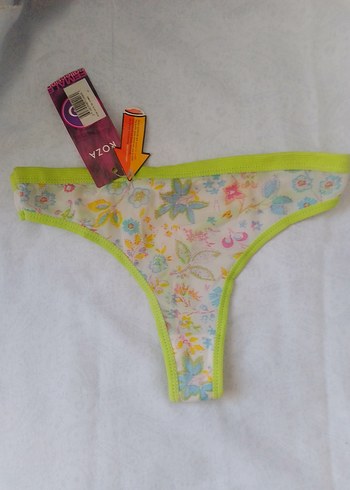 Desenli tül string Kadın Külot - Görsel 4