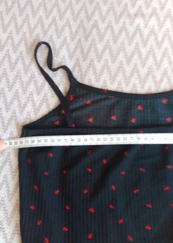 Siyah İp Askılı Rahat Kadın Pijama Takımı - Görsel 7