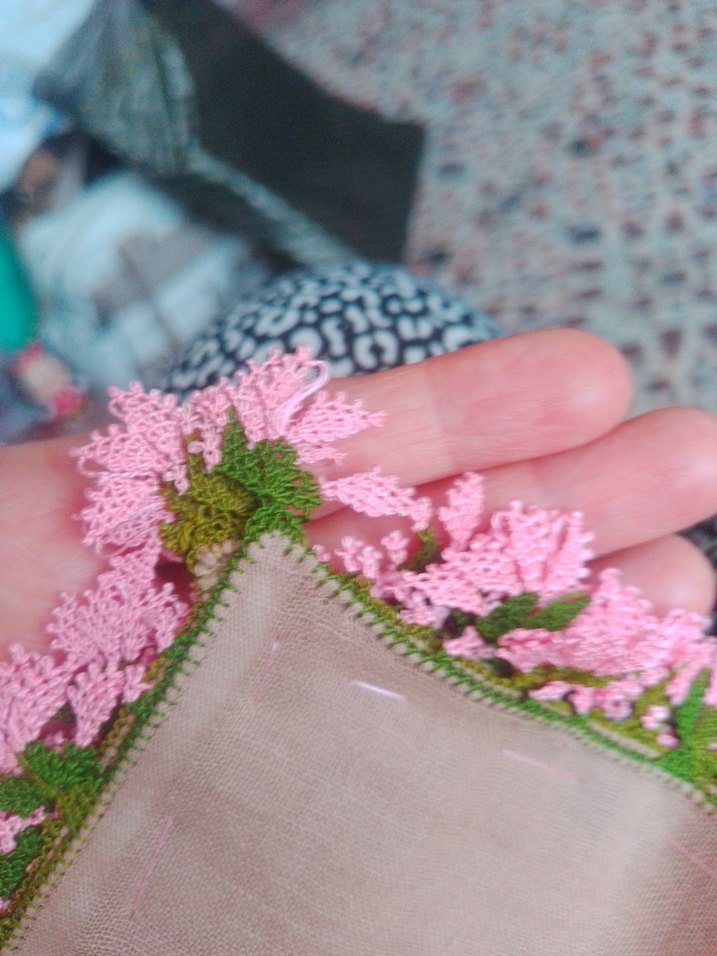 ipek iğne oyalı vintage sandıktan yumuşacık otantik yazma fular - Görsel 4