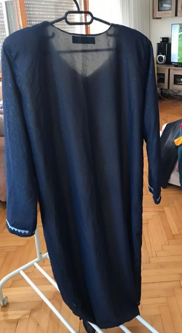 Nakışlı Lacivert Uzun Bohem Elbise - Görsel 4