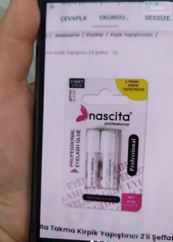 Nascita Takma Kirpik Yapıştırıcısı 2'li Şeffaf