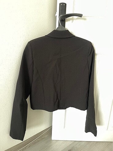 xl Beden siyah Renk Siyah inci blazer crop ceket