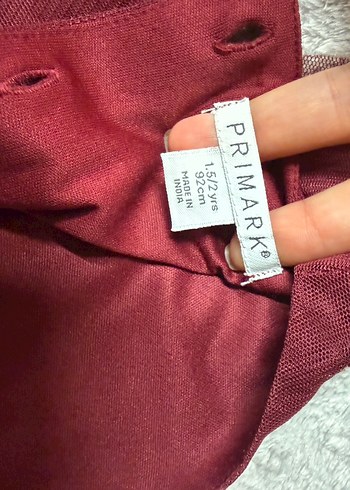 Bordo Nakışlı Kız Çocuk Bohem Elbise - Görsel 3