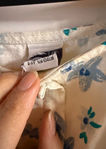 Çiçek Desenli Kız Elbisesi, Kısa Kollu, Pamuklu - Görsel 4