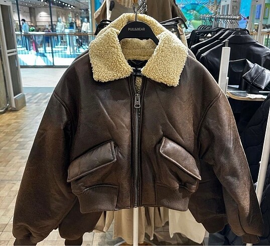 xl Beden Pull and Bear Deri Pilot Ceket