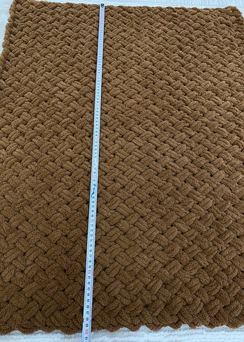 Kahverengi Örgü Çocuk Battaniyesi - Görsel 5