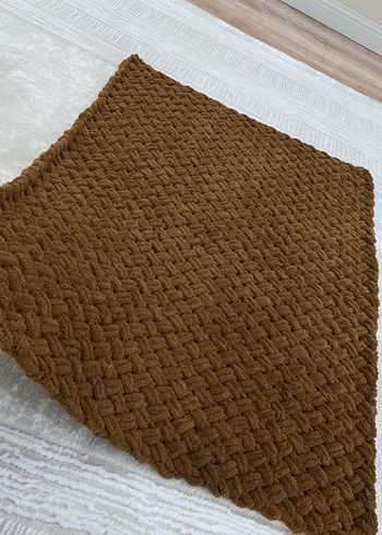 Kahverengi Örgü Çocuk Battaniyesi - Görsel 6