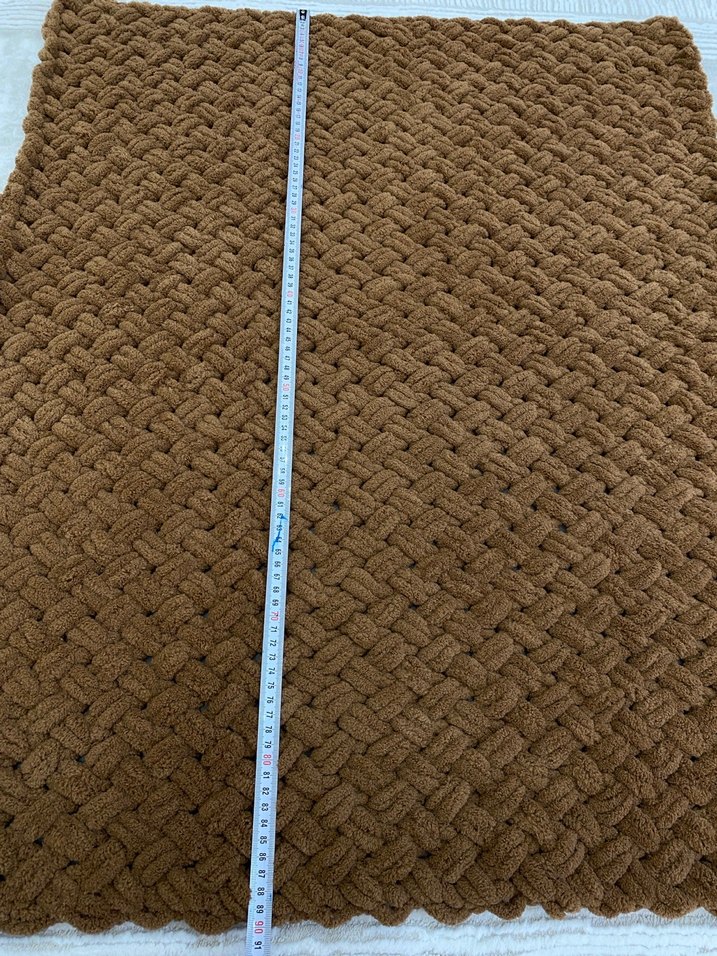 Kahverengi Örgü Çocuk Battaniyesi - Görsel 5