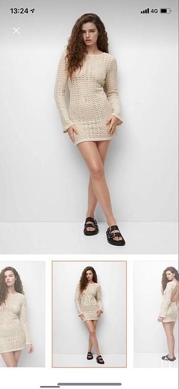 Pull and Bear Kısa örgü elbise