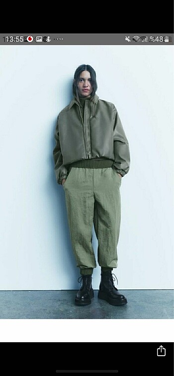 zara suni deri bomber ceket