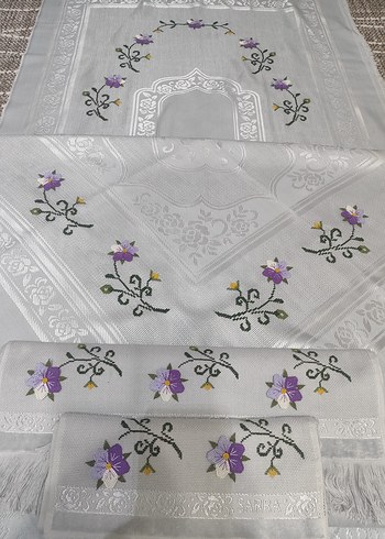 iğne oyalı işleme seccade takımı