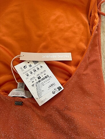 m Beden turuncu Renk Pull & bear simli elbise