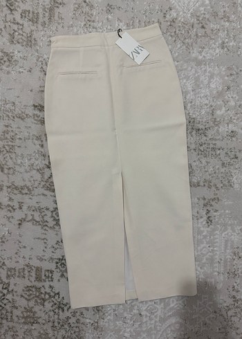 Bej Düz Uzun Kadın Etek - Görsel 4