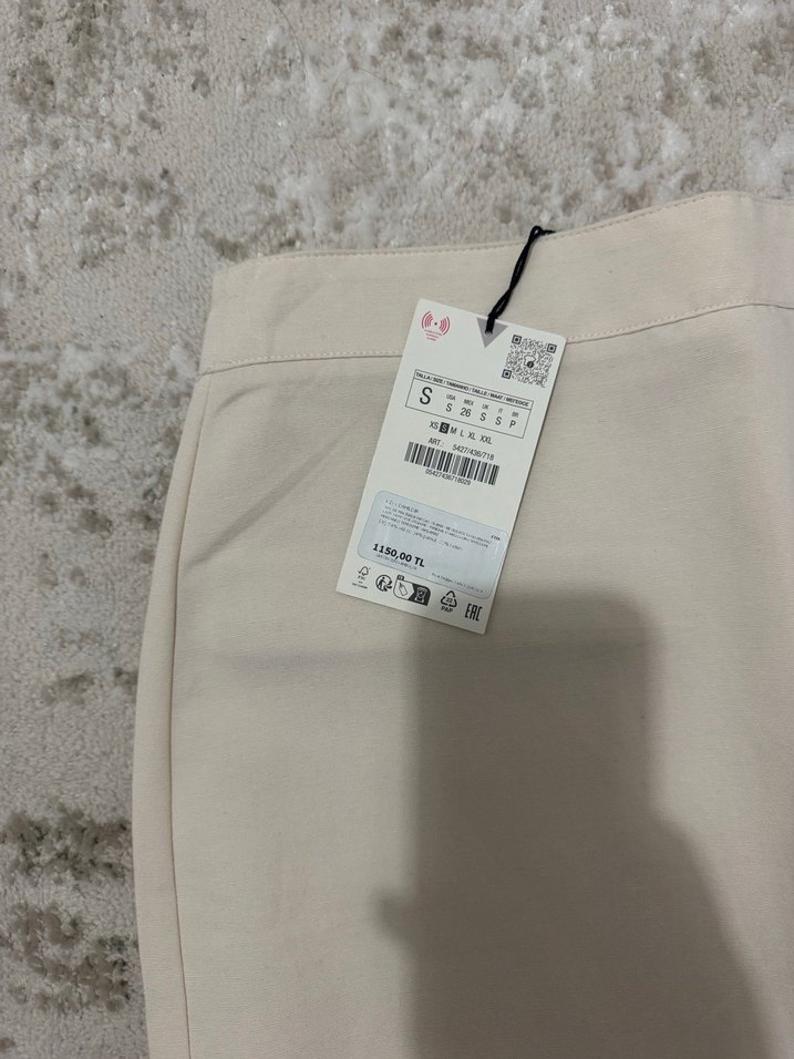 Bej Düz Uzun Kadın Etek - Görsel 2