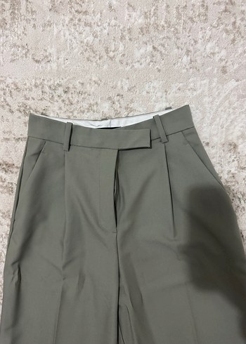 Gri Midi Kumaş Kadın Pantolon - Görsel 2