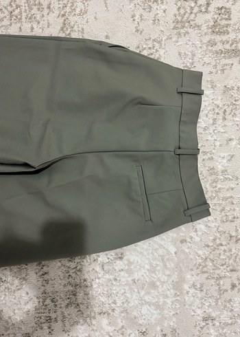 Gri Midi Kumaş Kadın Pantolon - Görsel 4