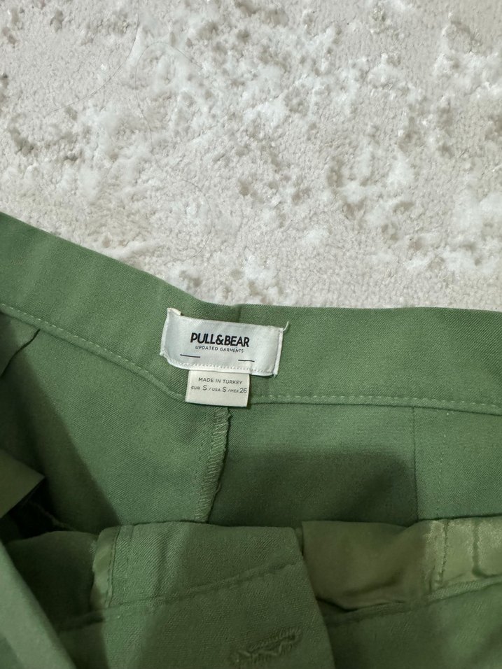 Yeşil Midi Kadın Kumaş Pantolon - Görsel 2