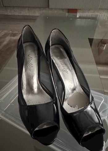 Siyah Rugan Stiletto Topuklu Kadın Abiye Ayakkabı - Görsel 2