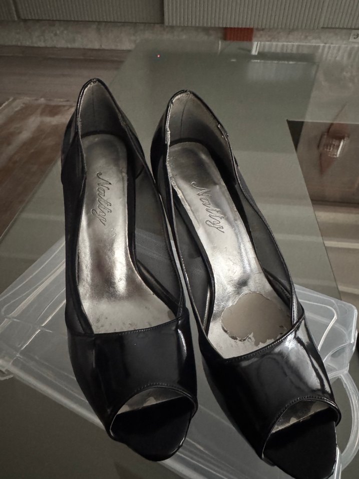 Siyah Rugan Stiletto Topuklu Kadın Abiye Ayakkabı - Görsel 2