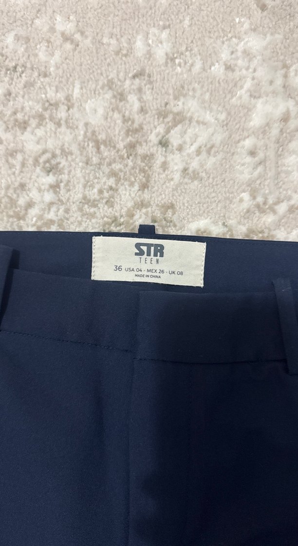 Lacivert Kadın Kumaş Pantolon - Görsel 3