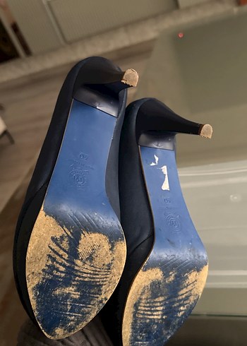 Mavi Süet Dolgu Topuklu Kadın Stiletto - Görsel 2