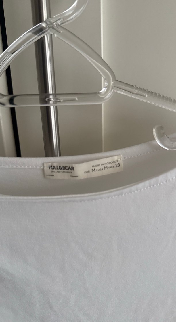 Beyaz Kolsuz Drapeli Halter Yaka Bluz - Görsel 2