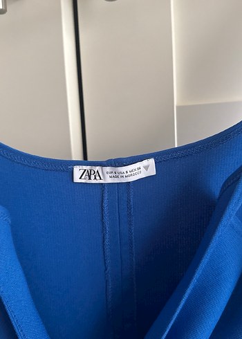 Mavi yuvarlak Yakalı dar Elbise - Görsel 2