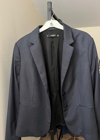 Gri Mango Kadın Ofis Blazer Ceket