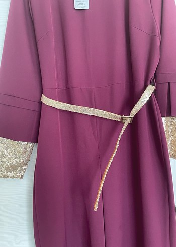 Zincir Detaylı Bordo tulum - Görsel 11