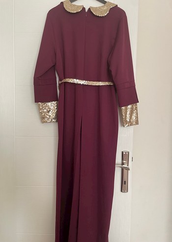 Zincir Detaylı Bordo tulum - Görsel 4