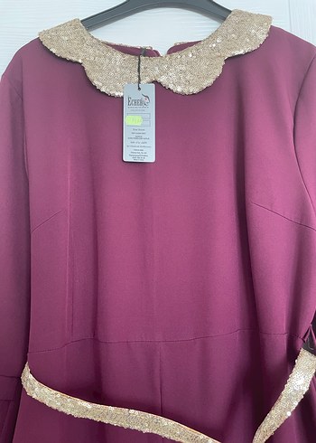 Zincir Detaylı Bordo tulum - Görsel 12