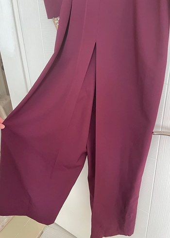 Zincir Detaylı Bordo tulum - Görsel 3