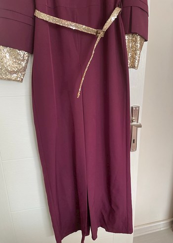 Zincir Detaylı Bordo tulum - Görsel 6