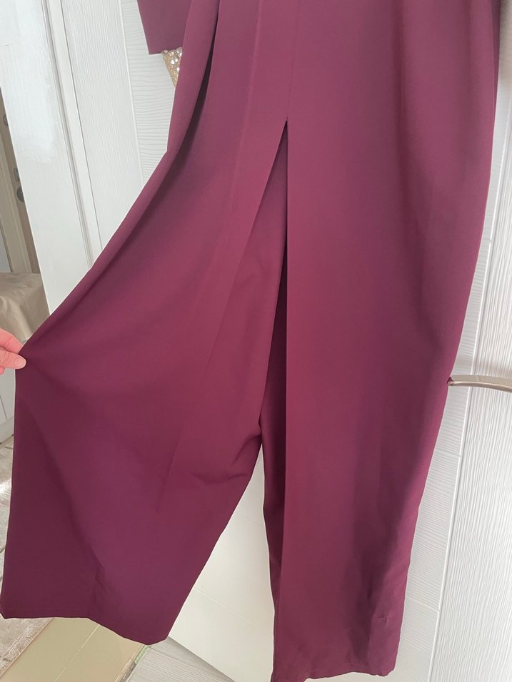 Zincir Detaylı Bordo tulum - Görsel 3